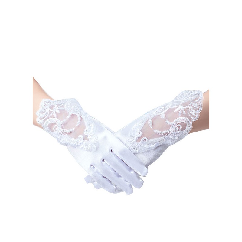 Flower Girl Elastic Satin/Lace With Lace