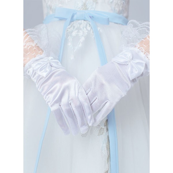 Flower Girl Elastic Satin/Lace With Lace