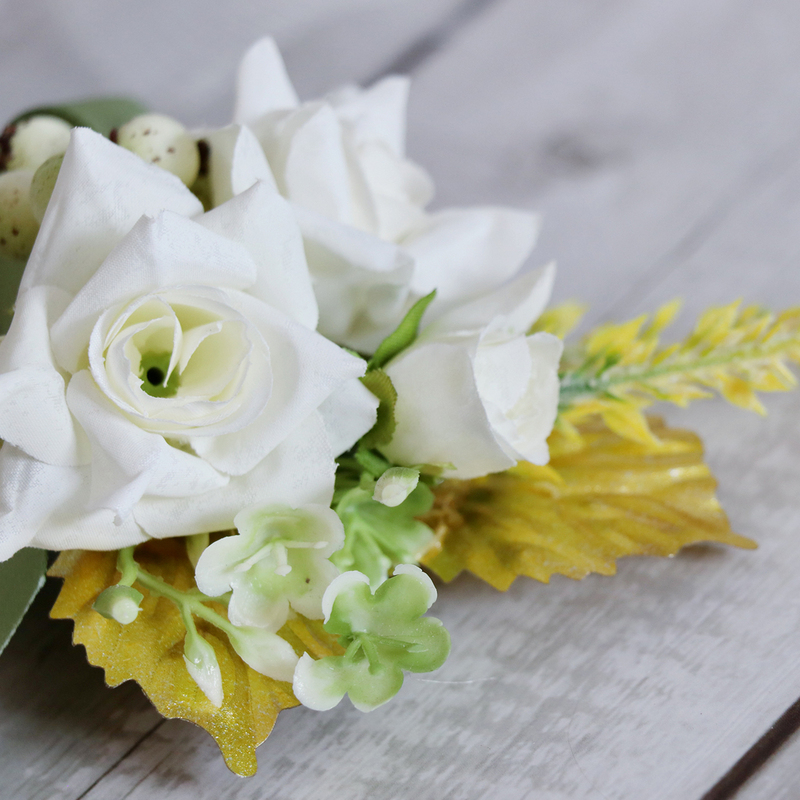 Elegant Free-Form Silk Flower Boutonniere - Boutonniere