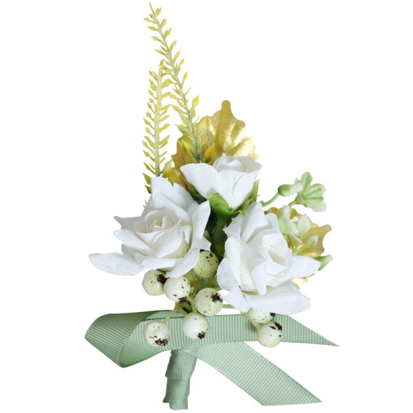 Elegant Free-Form Silk Flower Boutonniere - Boutonniere