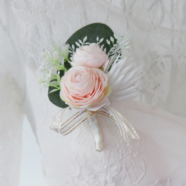 Elegant/Fascinating Free-Form Silk Flower Boutonniere - Boutonniere