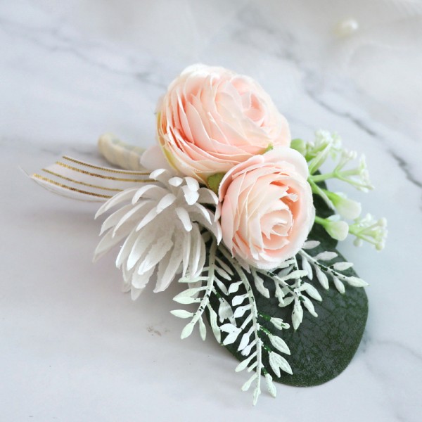 Elegant/Fascinating Free-Form Silk Flower Boutonniere - Boutonniere