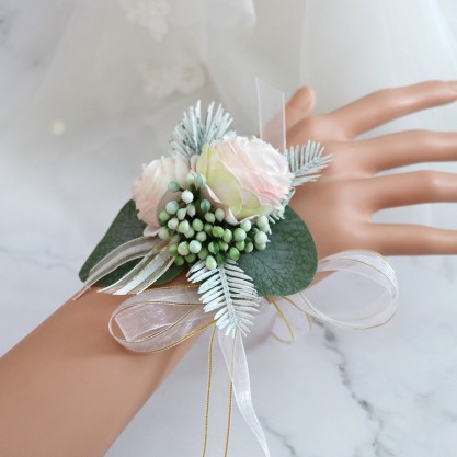 Elegant/Fascinating Free-Form Silk Flower Bridal Bouquets - Wrist Corsage