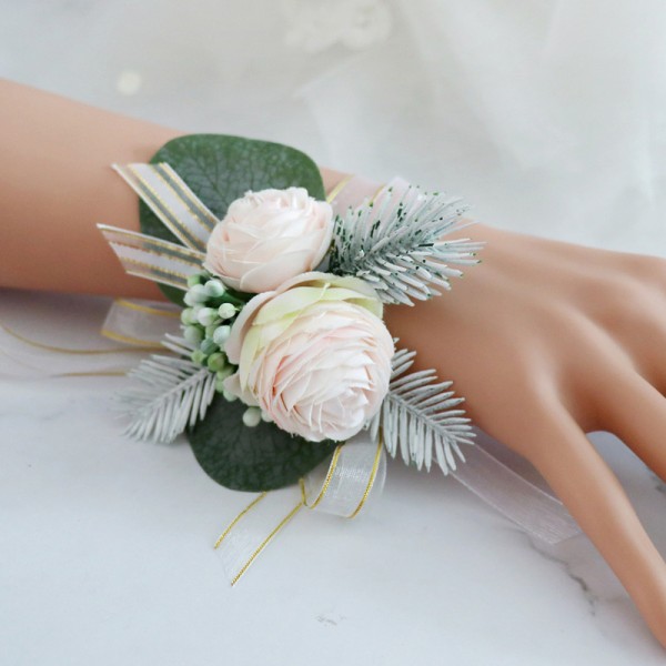 Elegant/Fascinating Free-Form Silk Flower Bridal Bouquets - Wrist Corsage