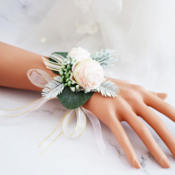 Elegant/Fascinating Free-Form Silk Flower Bridal Bouquets - Wrist Corsage