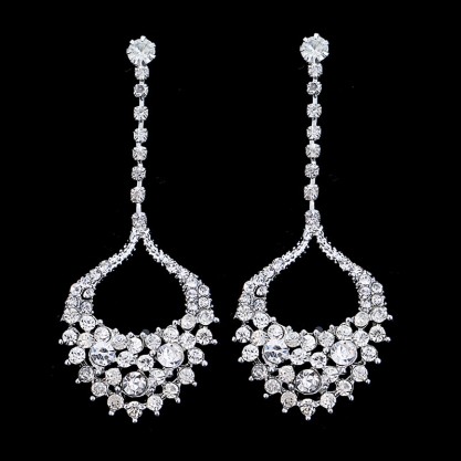 Ladies' Elegant/Classic/Simple Alloy With Irregular Cubic Zirconia Earrings