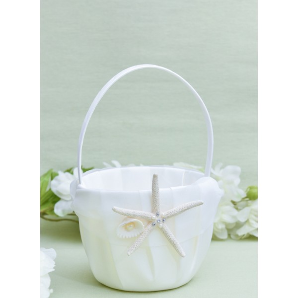 Flower Girl Satin Flower Basket With Sequin/Faux Pearl