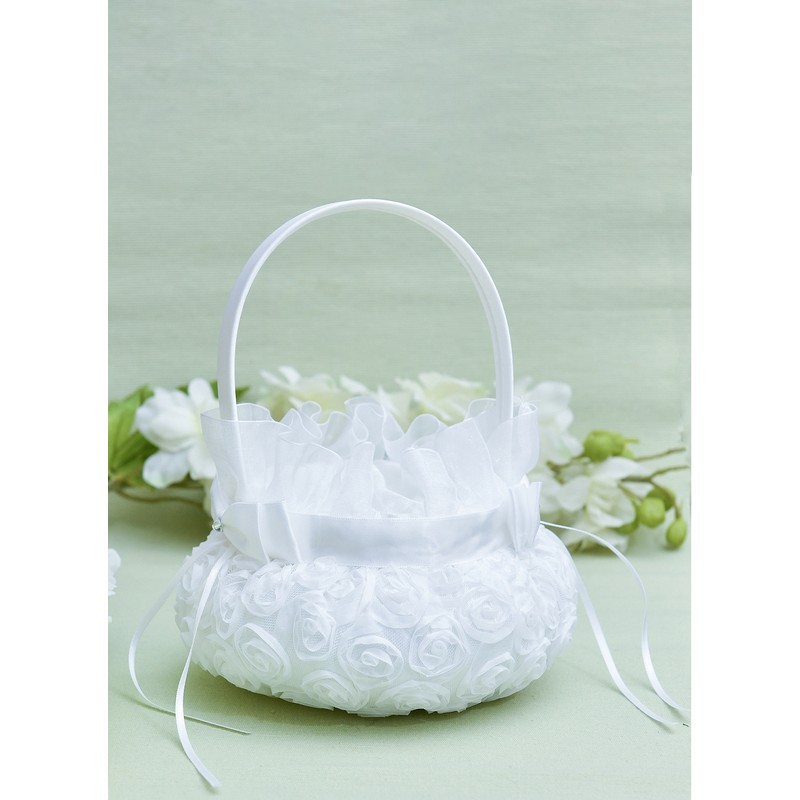 Flower Girl Lace Flower Basket With Lace/Flower/Ribbons