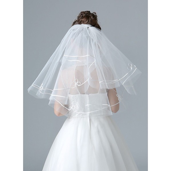 Flower Girl Tulle Veils With Ribbon