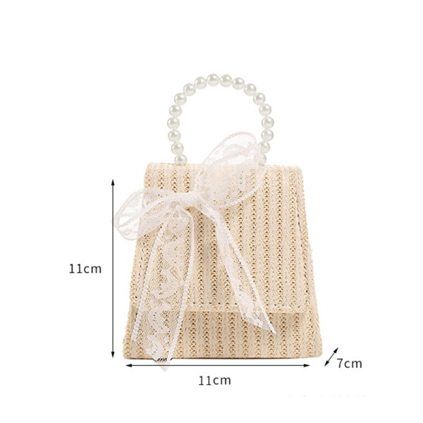 Flower Girl Polyester/Imitation Pearls Handbag With Ribbon/Faux Pearl