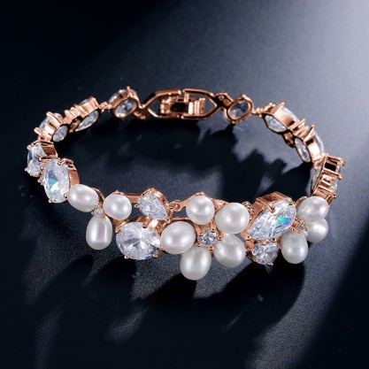 Elegant/Beautiful/Classic Alloy With Drop Cubic Zirconia/Imitation Pearls Bracelets