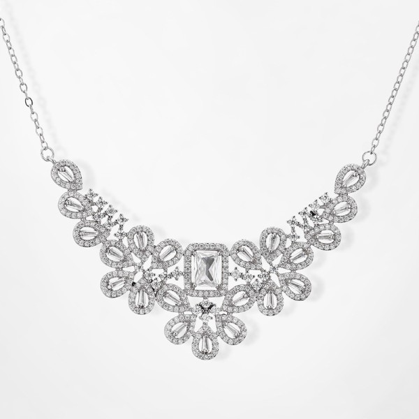 Elegant/Beautiful/Classic Alloy With Square Cubic Zirconia Necklaces