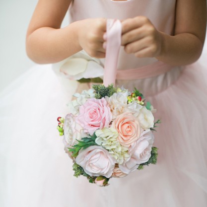 Elegant/Fascinating/Dreamlike Round Silk Flower Bridesmaid Bouquets/Junior Bridesmaid Bouquets -