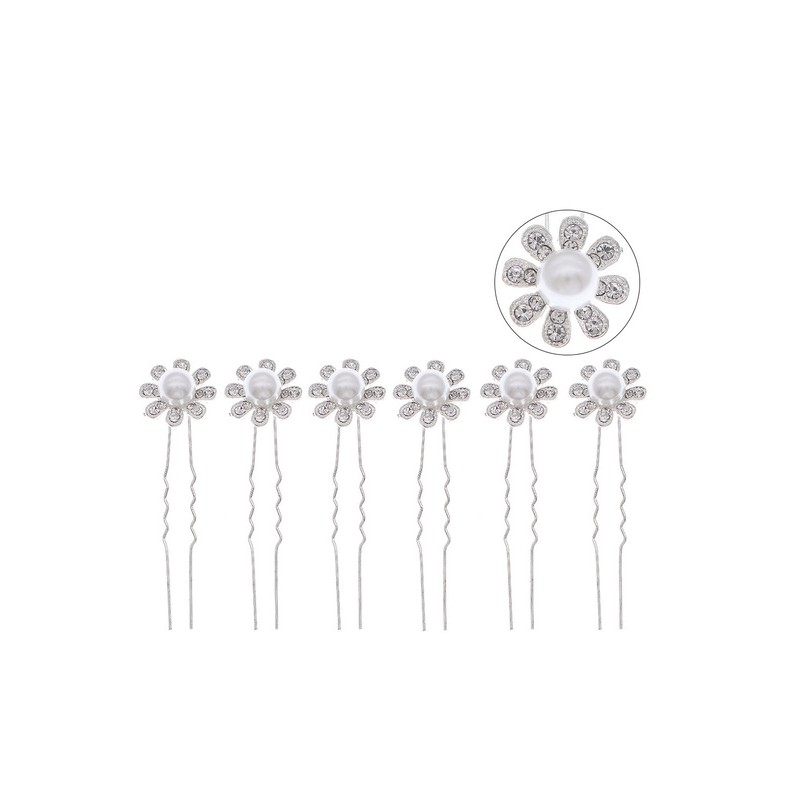 Flower Girl Alloy/Imitation Pearls Tiaras With Crystal/Faux Pearl (Set of 6)