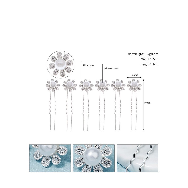 Flower Girl Alloy/Imitation Pearls Tiaras With Crystal/Faux Pearl (Set of 6)