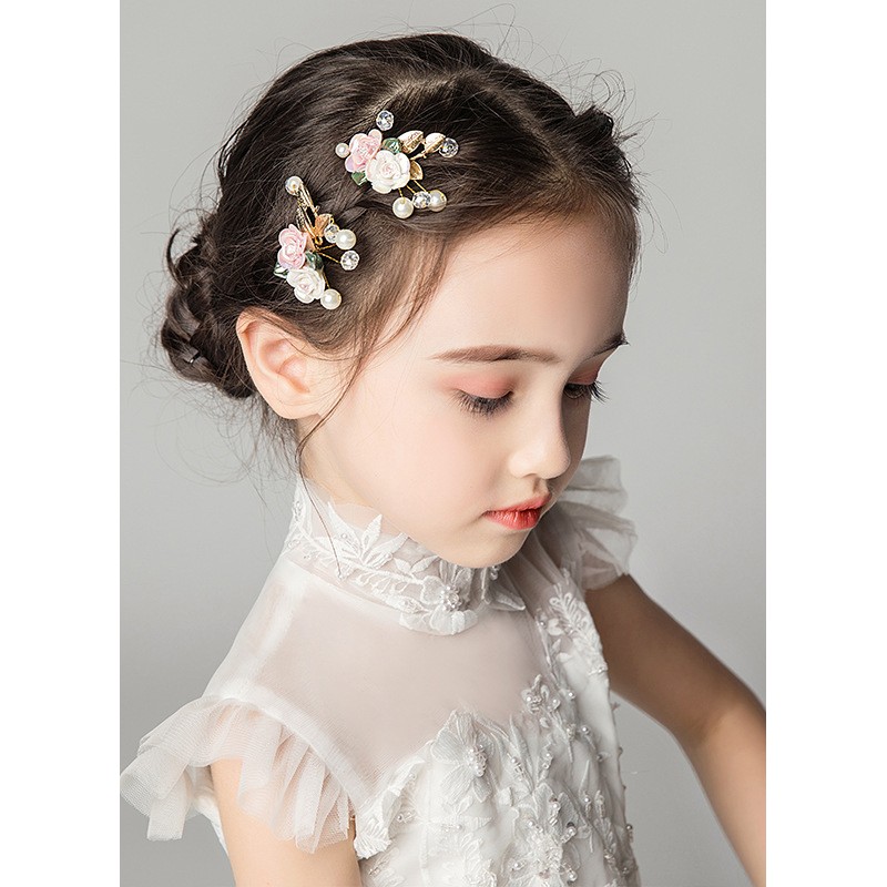 Flower Girl Polyester/Alloy/Imitation Pearls/Artificial Flower Tiaras With Flower/Sequin/Pearl (Set of 3 pieces)