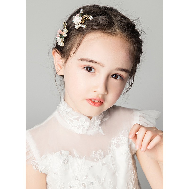 Flower Girl Polyester/Alloy/Imitation Pearls/Artificial Flower Tiaras With Flower/Sequin/Pearl (Set of 3 pieces)