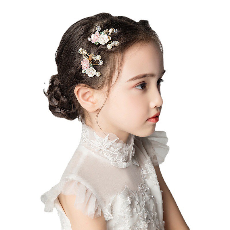 Flower Girl Polyester/Alloy/Imitation Pearls/Artificial Flower Tiaras With Flower/Sequin/Pearl (Set of 3 pieces)