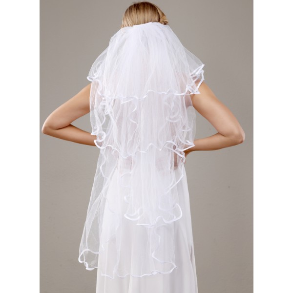 Four-tier Waltz Bridal Veils With Ribbon