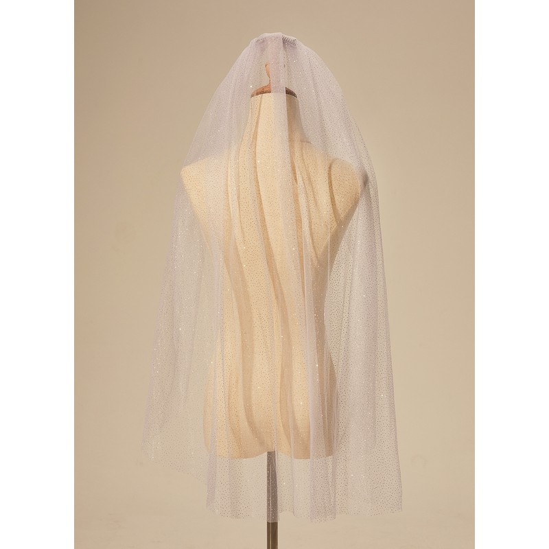 One-tier Cut Edge Waltz Bridal Veils With Sequin