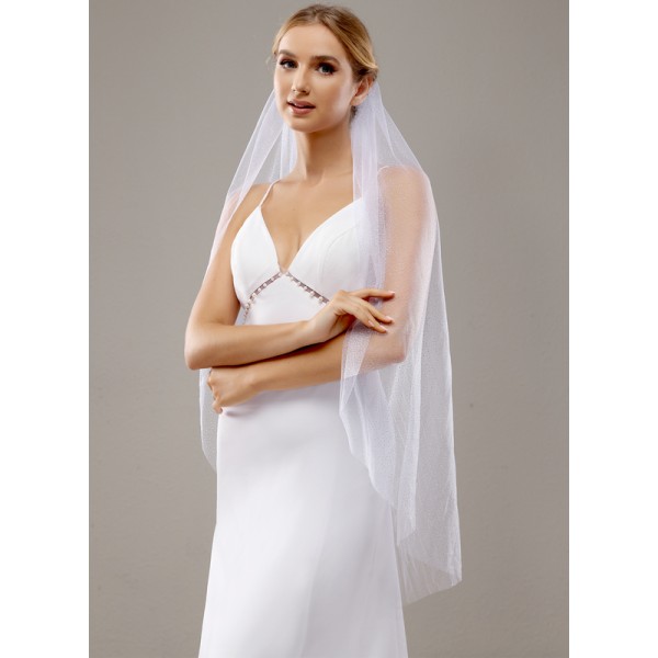 One-tier Cut Edge Waltz Bridal Veils With Sequin