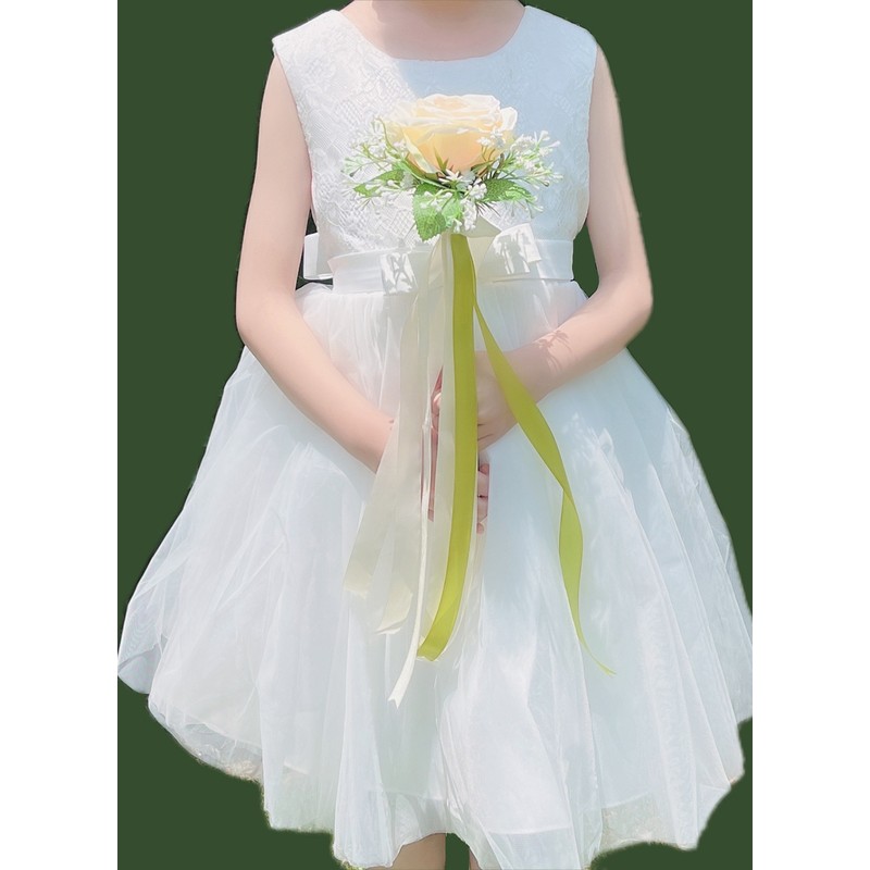 Flower Girl Polyester/Artificial Flower With Flower/Ribbons