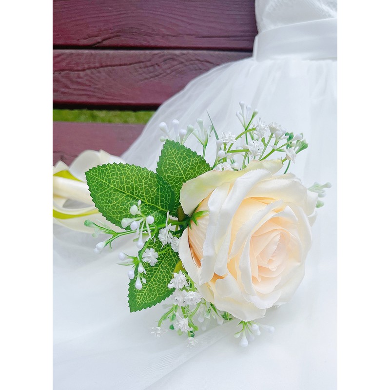 Flower Girl Polyester/Artificial Flower With Flower/Ribbons