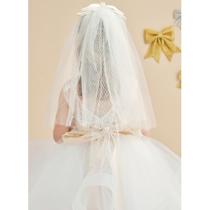 Flower Girl Tulle/Satin/Imitation Pearls/Lace Veils With Faux Pearl