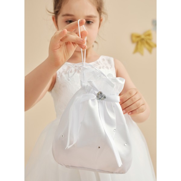 Flower Girl Satin/Polyester Handbag With Flower/Beading/Sequin/Ribbon