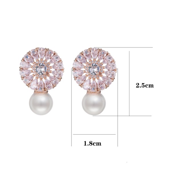 Ladies' Elegant/Beautiful/Classic/Pretty/Attractive Alloy With Round Pearl/Rhinestone Earrings