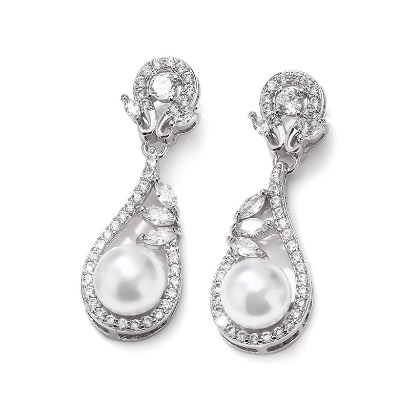 Ladies' Elegant/Beautiful/Classic/Pretty/Attractive Alloy With Oval Rhinestone Earrings