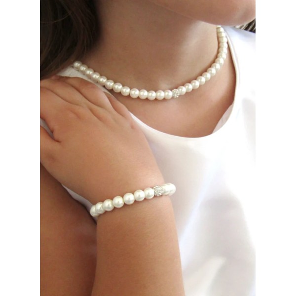 Flower Girl Imitation Pearls/Rhinestones/Elastic Jewelry Sets With Imitation Pearls/Rhinestones (Set of 2)