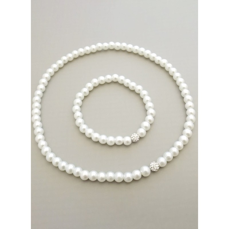 Flower Girl Imitation Pearls/Rhinestones/Elastic Jewelry Sets With Imitation Pearls/Rhinestones (Set of 2)