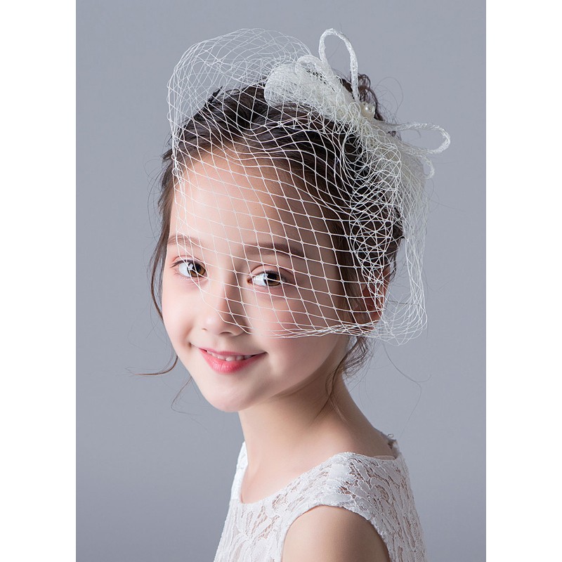 Flower Girl Imitation Pearls/Lace Tiaras/Hairpins With Beading