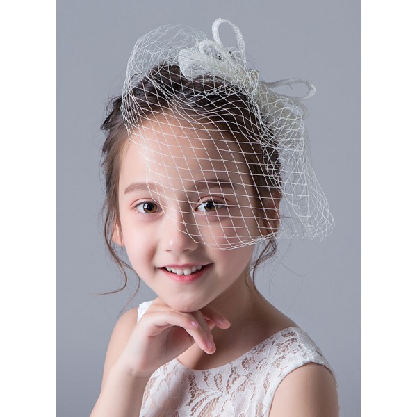 Flower Girl Imitation Pearls/Lace Tiaras/Hairpins With Beading