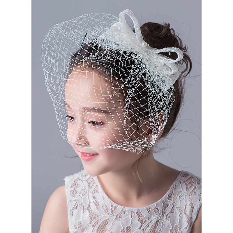 Flower Girl Imitation Pearls/Lace Tiaras/Hairpins With Beading