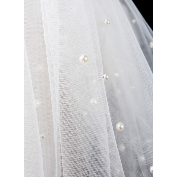 Flower Girl Tulle/Imitation Pearls/Lace Veils With Imitation Pearls/Applique