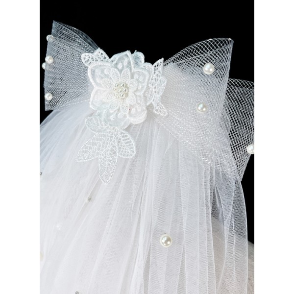 Flower Girl Tulle/Imitation Pearls/Lace Veils With Imitation Pearls/Applique