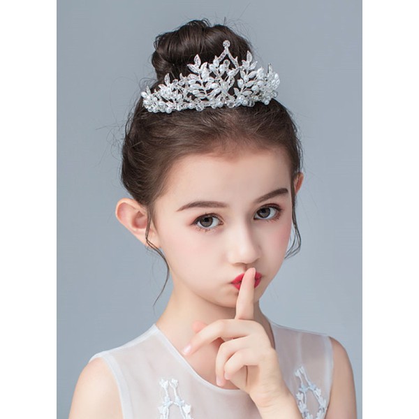 Flower Girl Alloy/Crystal/Rhinestones Tiaras With Crystal/Rhinestones/Beading