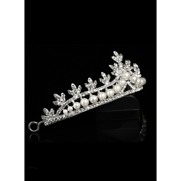 Flower Girl Alloy/Imitation Pearls/Rhinestones Tiaras With Rhinestones/Beading