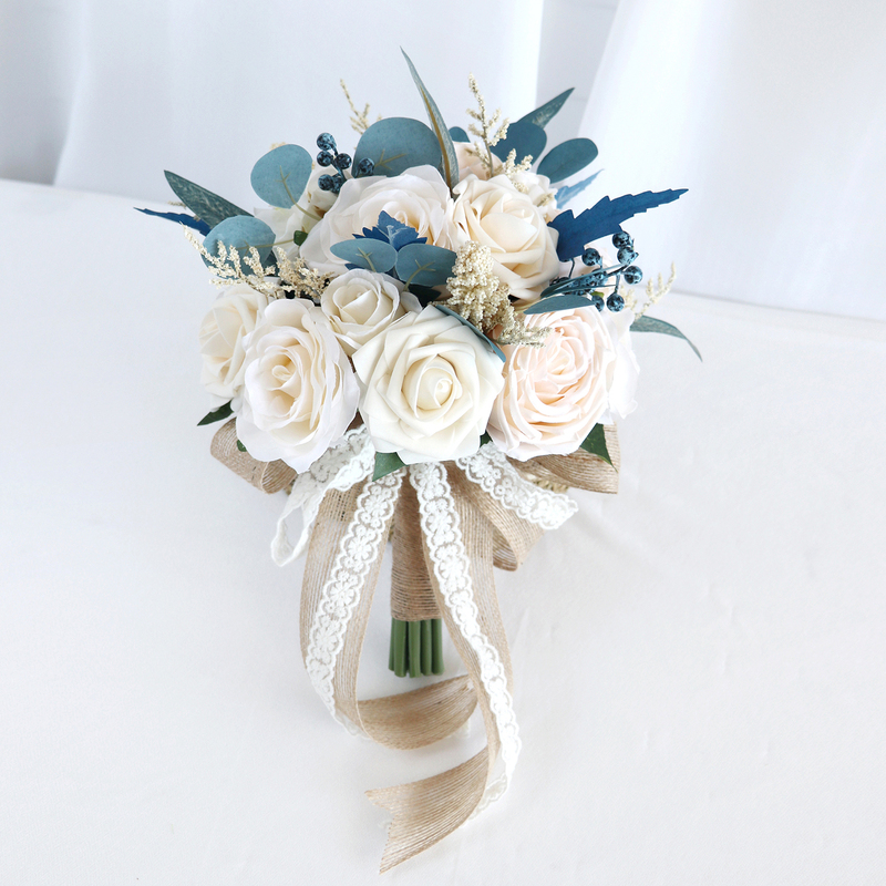 Round Silk Flower Bridesmaid Bouquets -