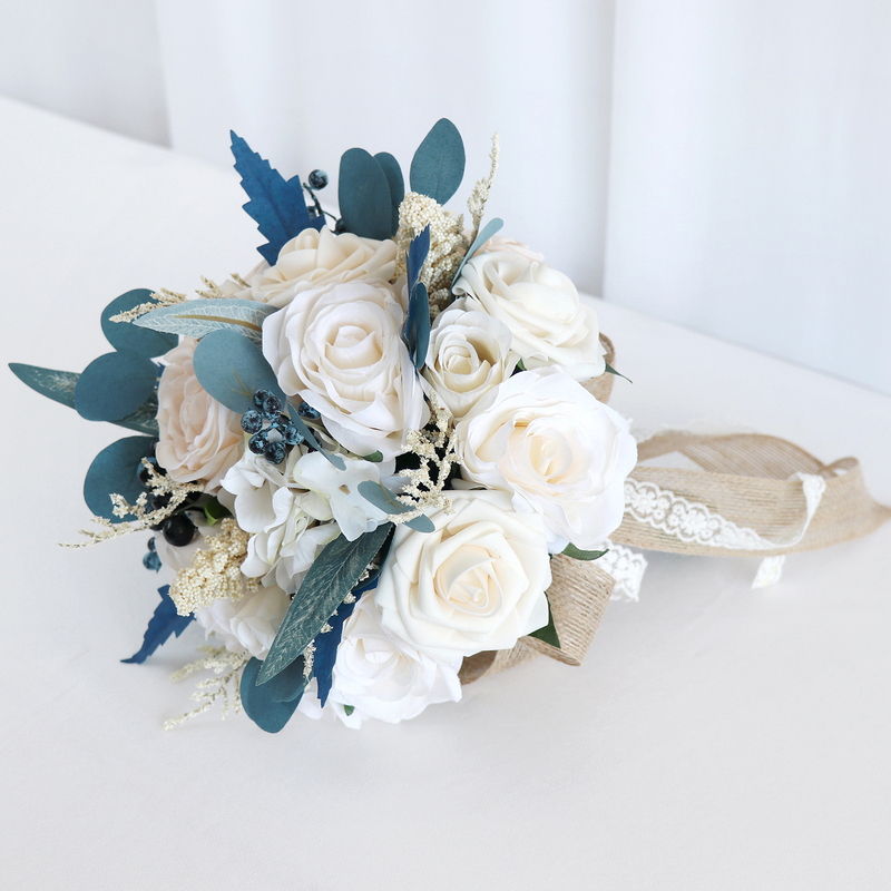 Round Silk Flower Bridesmaid Bouquets -