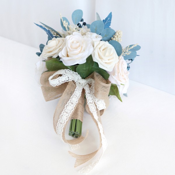 Round Silk Flower Bridesmaid Bouquets -