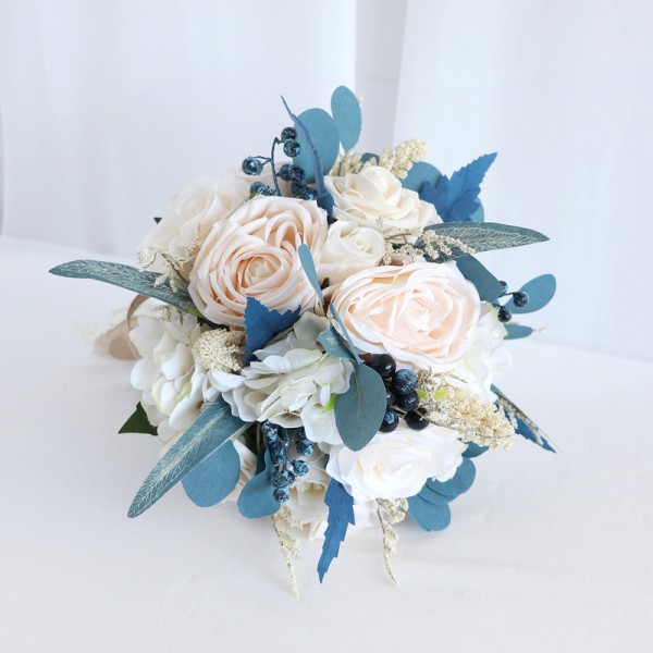 Round Silk Flower Bridesmaid Bouquets -