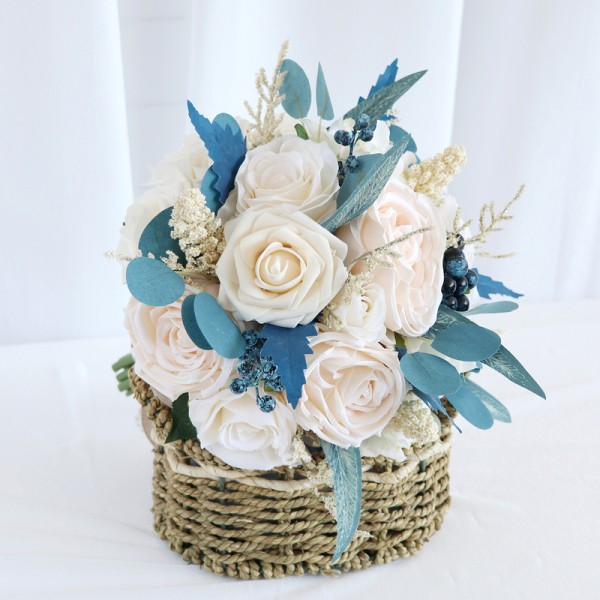 Round Silk Flower Bridesmaid Bouquets -