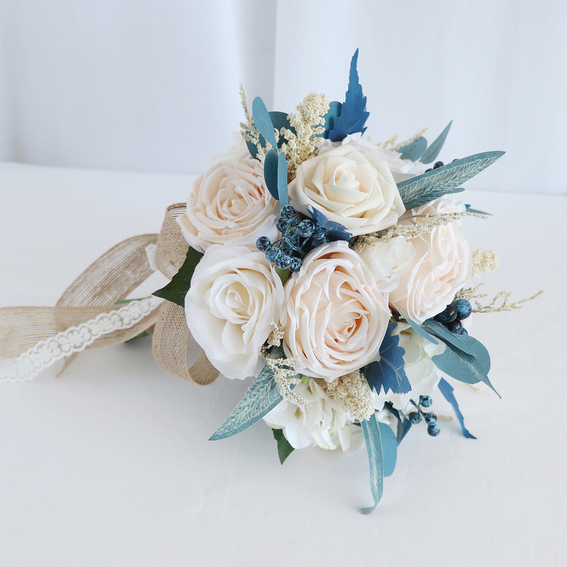 Round Silk Flower Bridesmaid Bouquets -