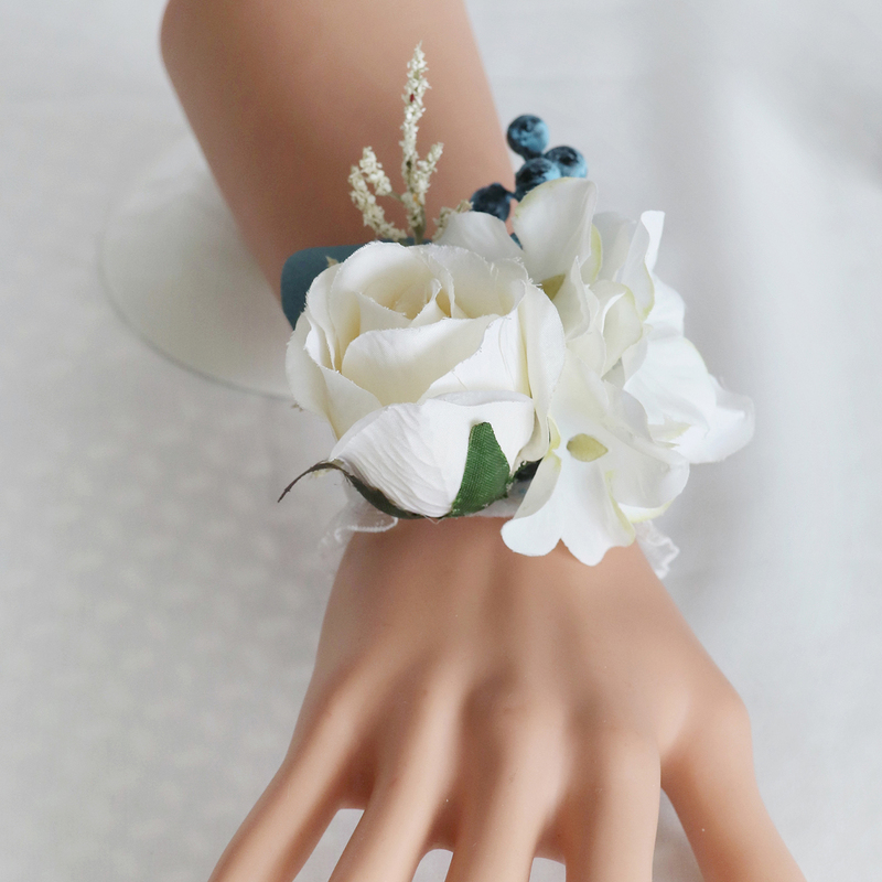 Free-Form Silk Flower Wrist Corsage -