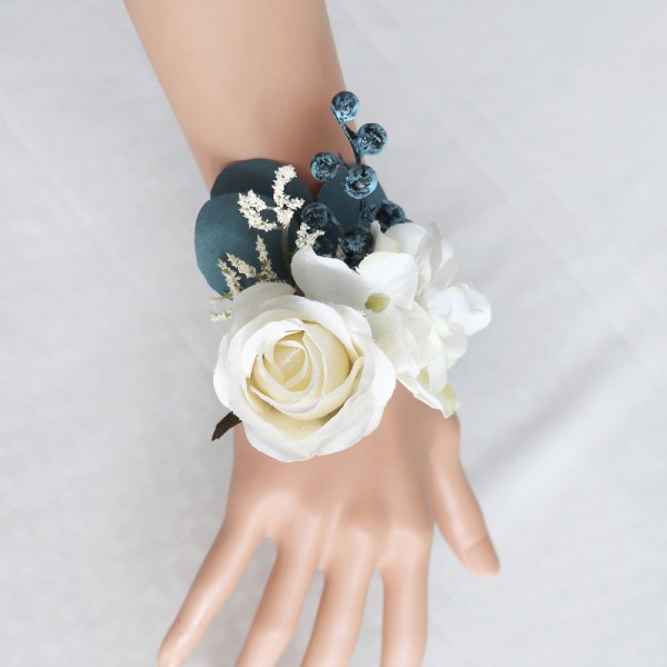 Free-Form Silk Flower Wrist Corsage -