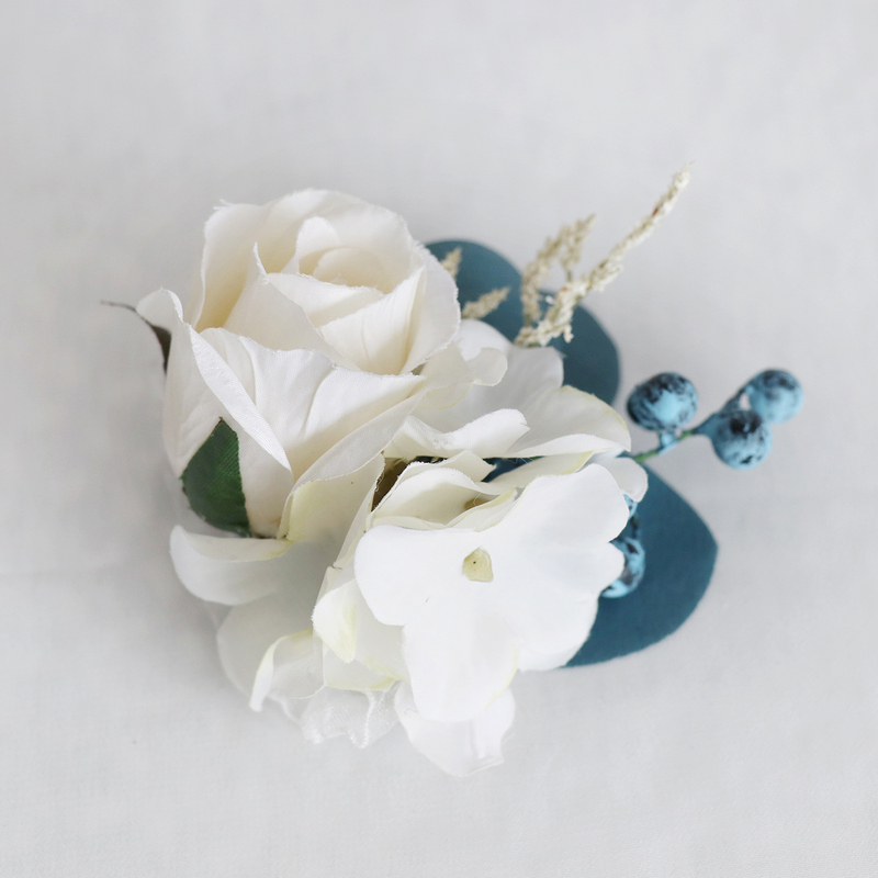 Free-Form Silk Flower Wrist Corsage -