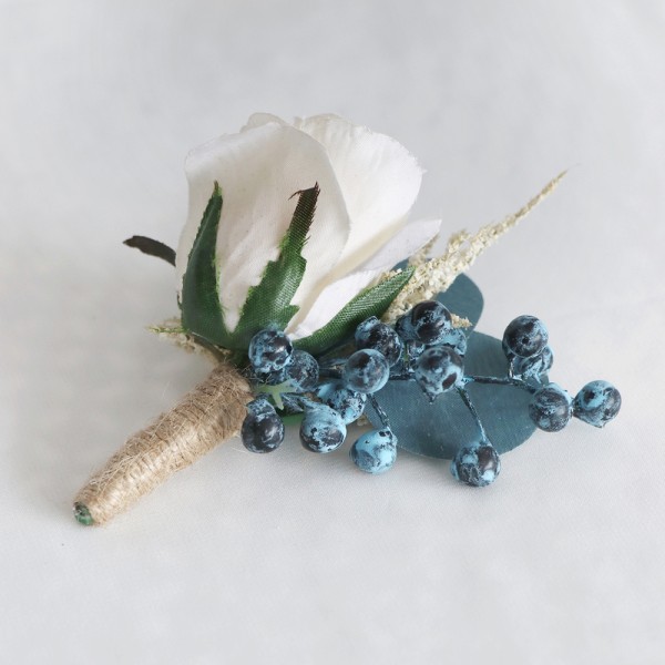 Free-Form Silk Flower Boutonniere -